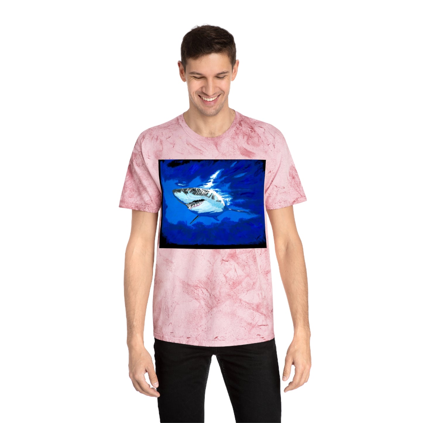 Great White Shark T Shirt Original Hand Painted Art