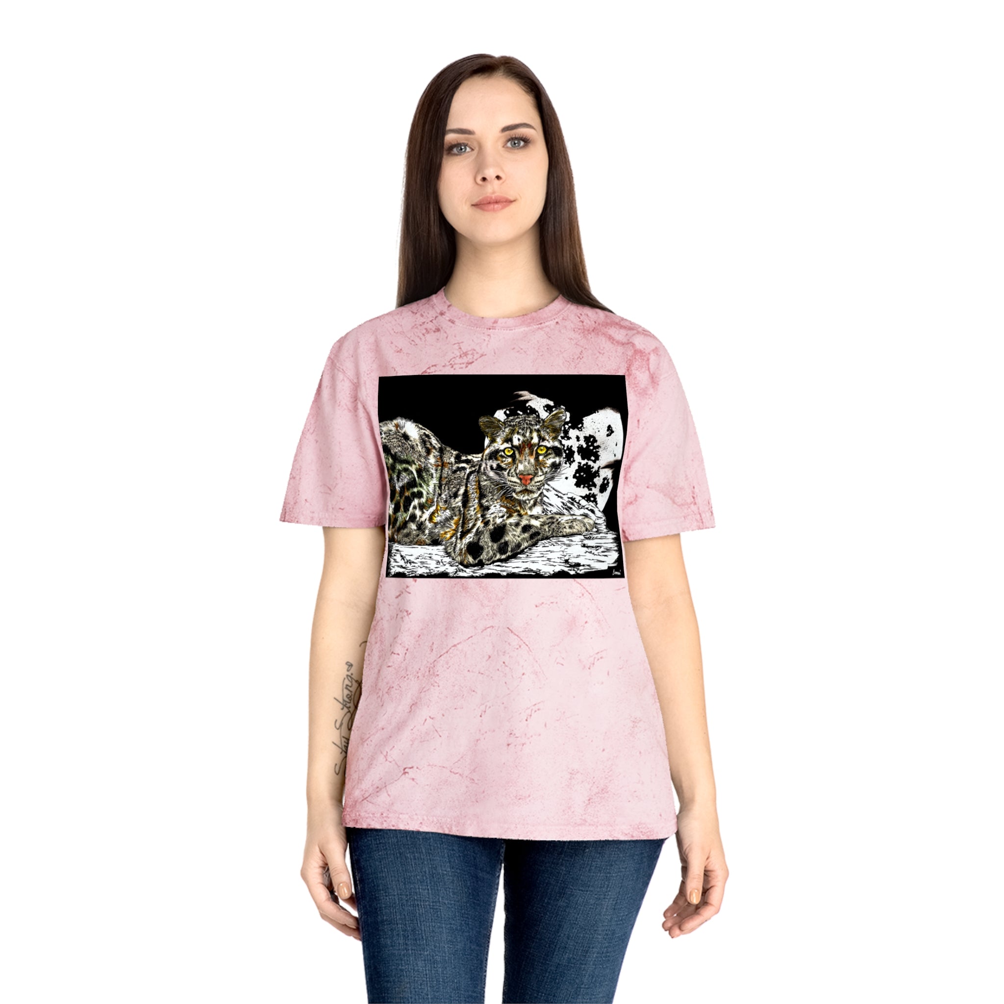 Leopard in the Moonlight T Shirt Original Hand Drawn Art