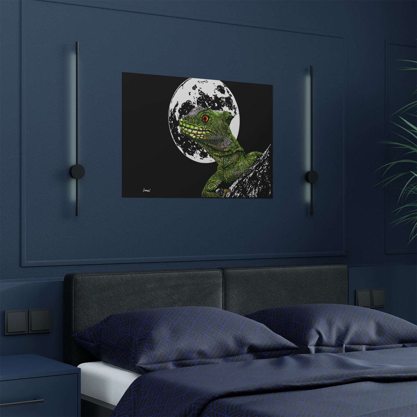 Lizard Moon Satin Poster | 300gsm Art Print for Home Décor