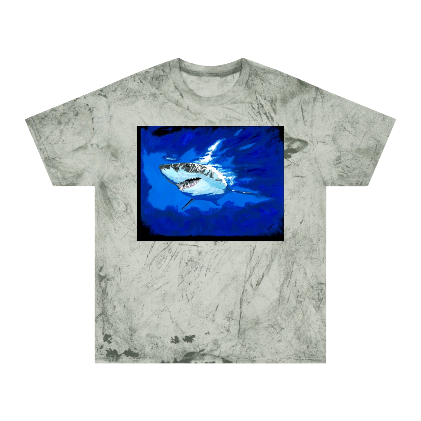 Great White Shark T Shirt Original Hand Painted Art