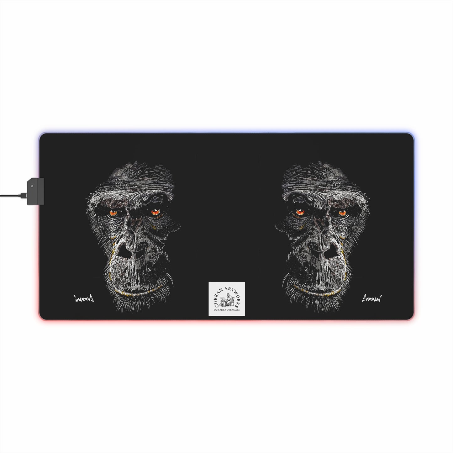 Gorilla Illuminated Monkey Design Gaming Mouse Pad