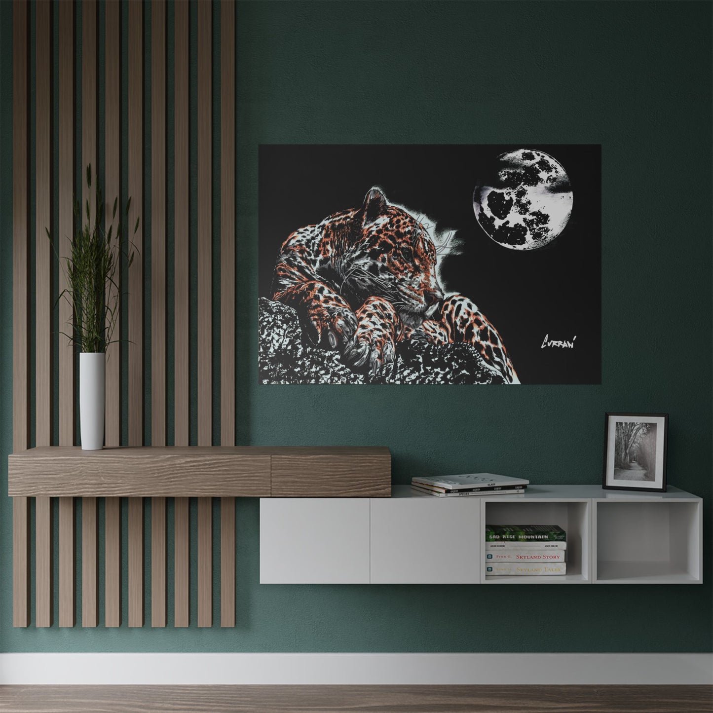 Majestic Leopard Satin Poster (300gsm) - Moonlit Wildlife Art