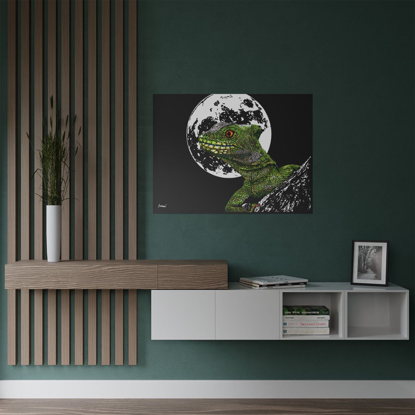 Lizard Moon Satin Poster | 300gsm Art Print for Home Décor