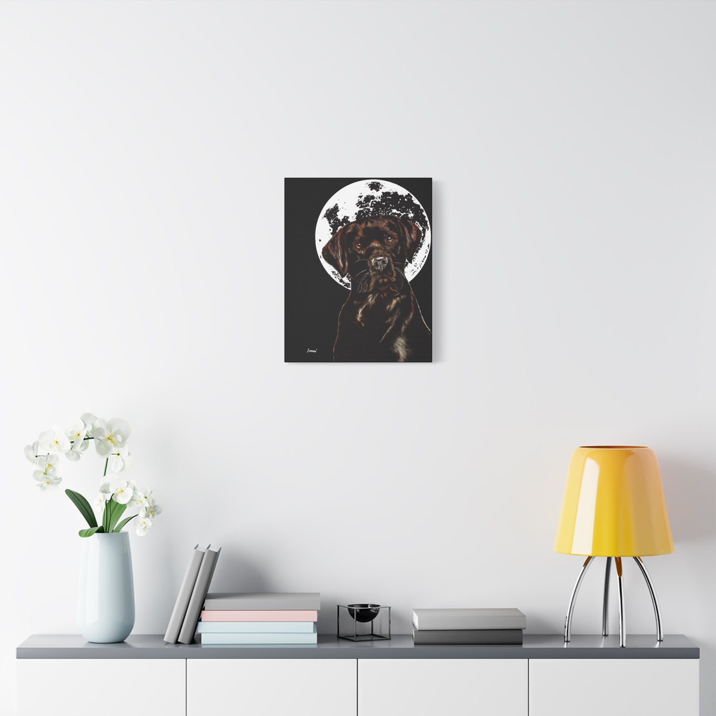 Chocolate Lab in Moonlight Wall Art Print of the Original