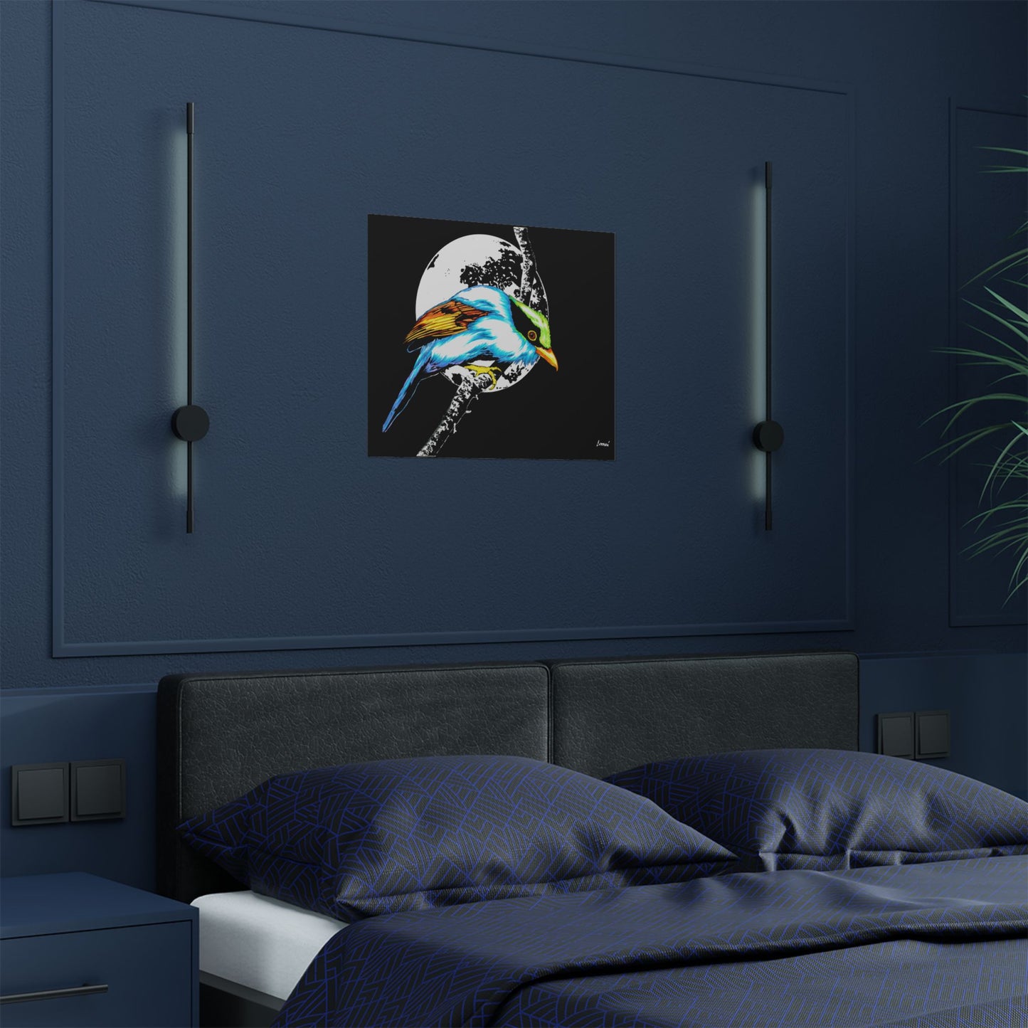 Vibrant Bird Satin Poster - 300gsm Wall Art Print for Nature Lovers