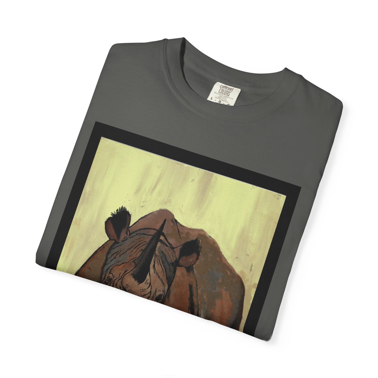 Wildlife Rhinos Unisex Garment-Dyed T-Shirt - Eco-Friendly Nature Art
