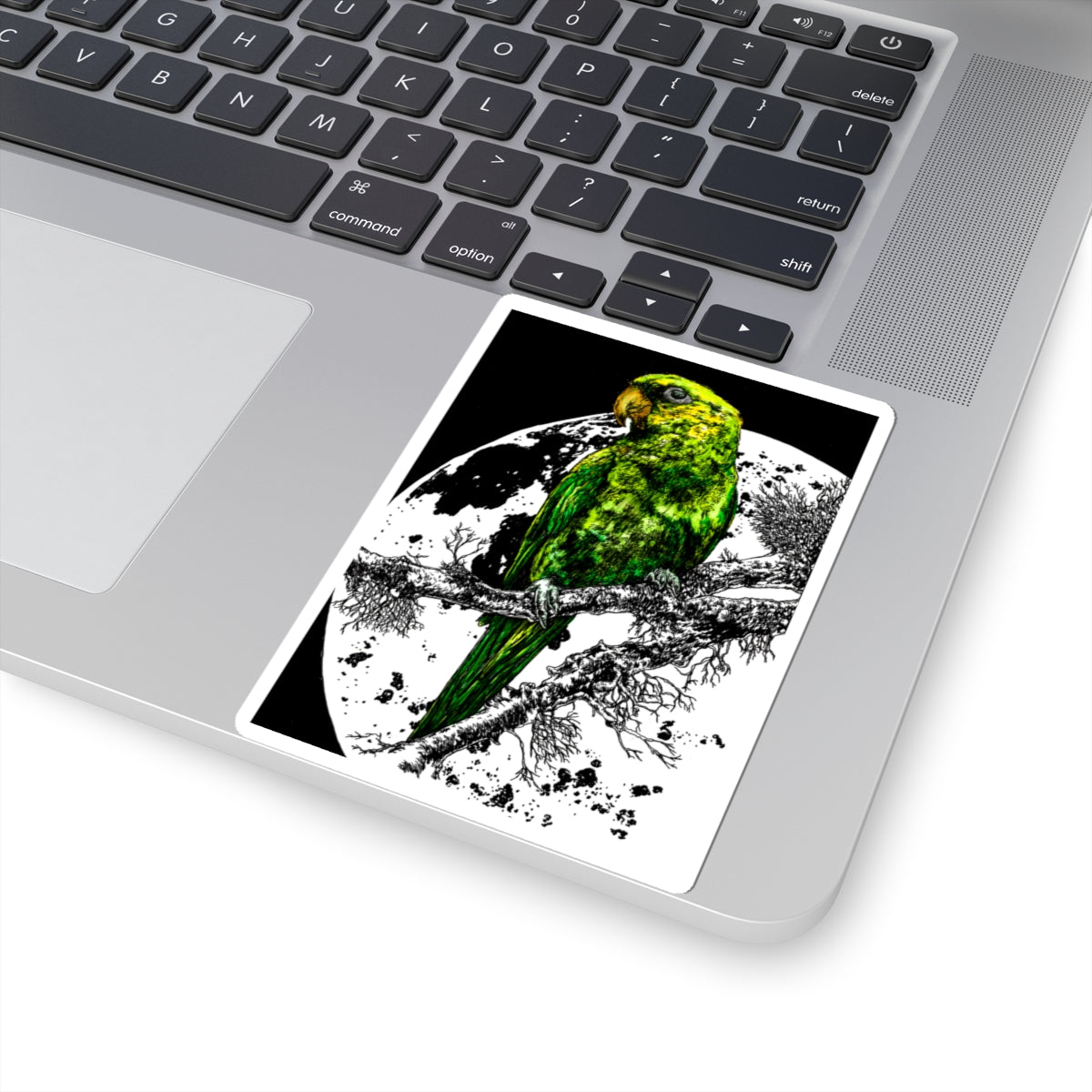 Parrot Kiss-Cut Stickers - Vibrant Green Bird Design for Nature Lovers