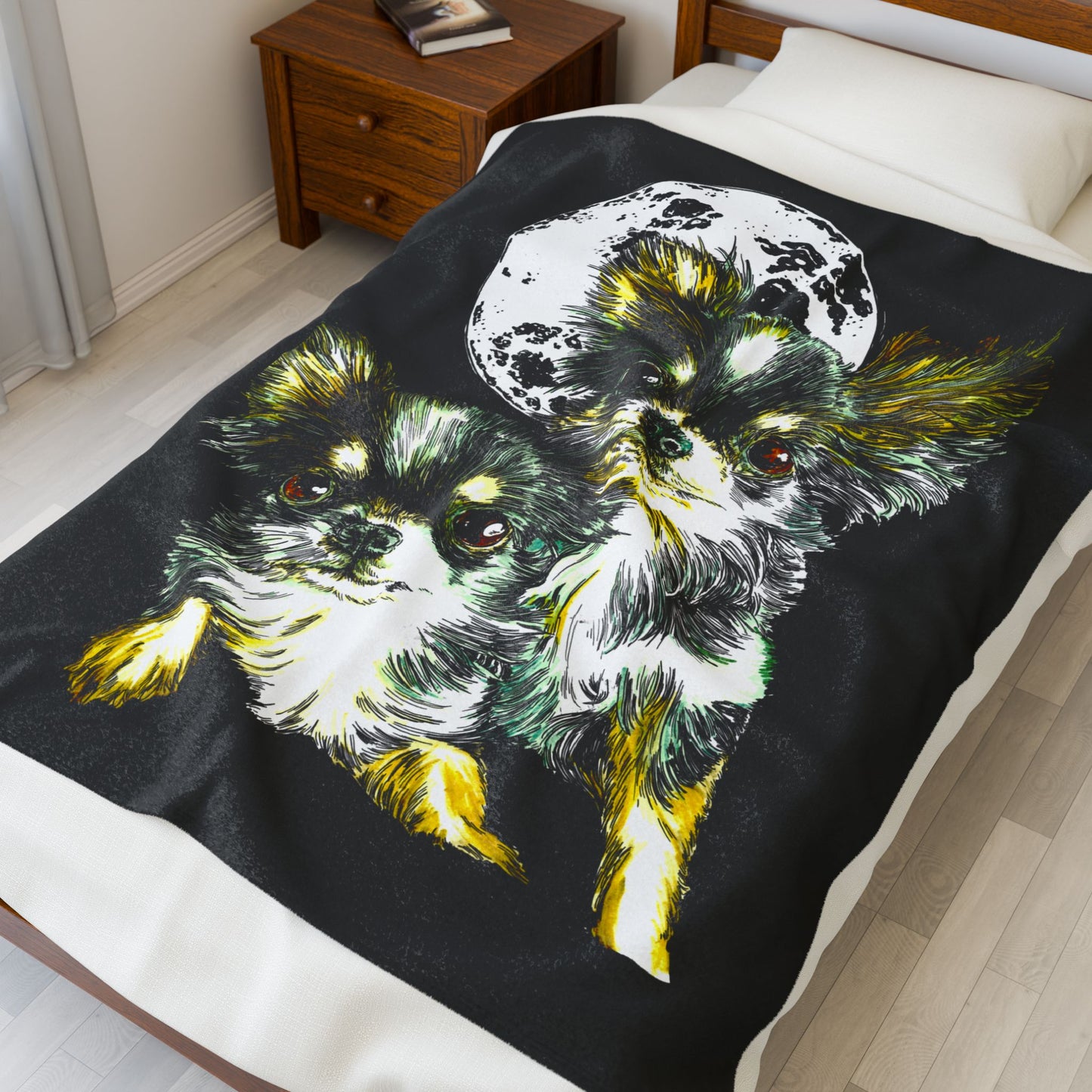 Cute Chihuahua Motif Cozy Blanket for Dog Lovers