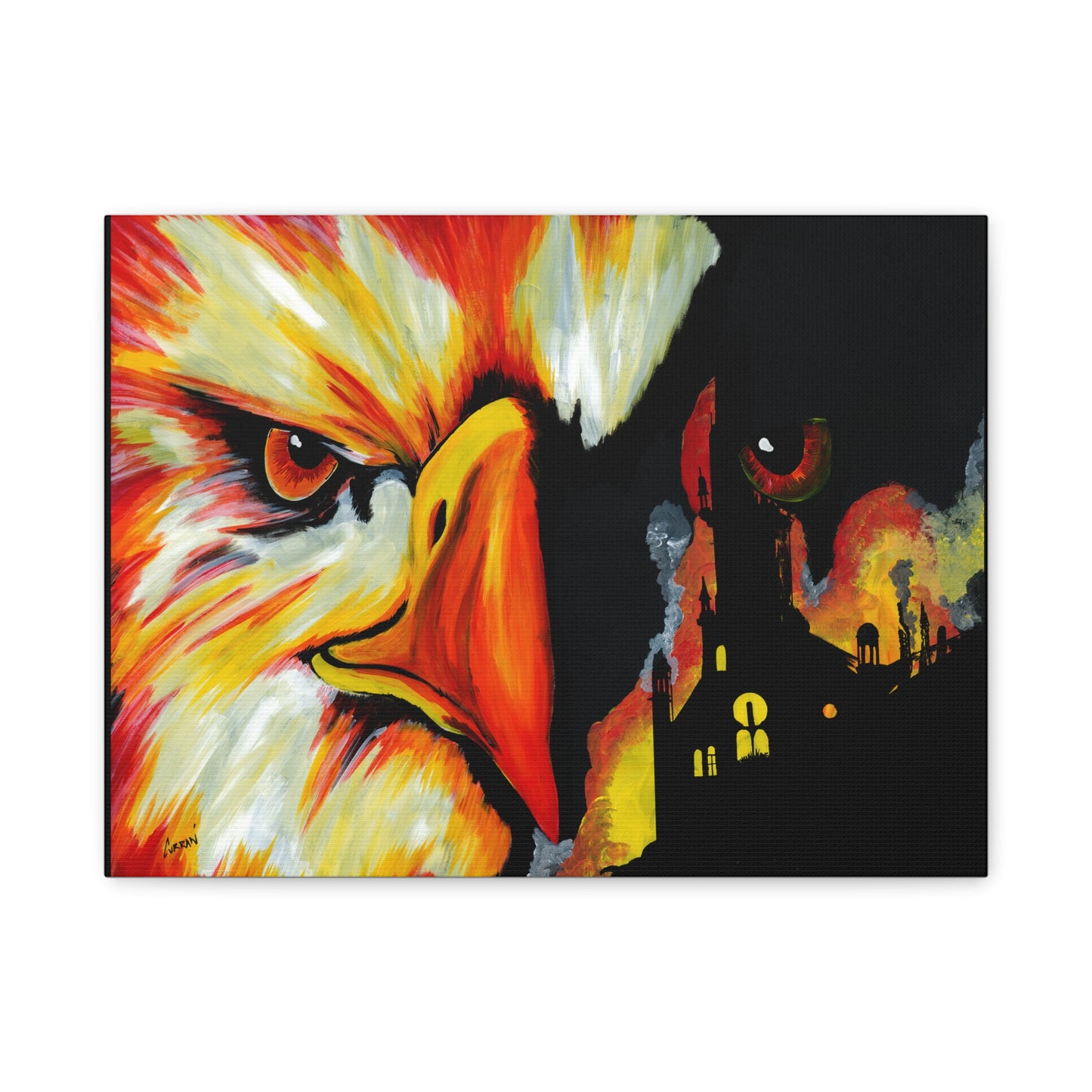 Phoenix Canvas Print, Print of my Original hand painted art printed on stretched canvas of a Phoenix