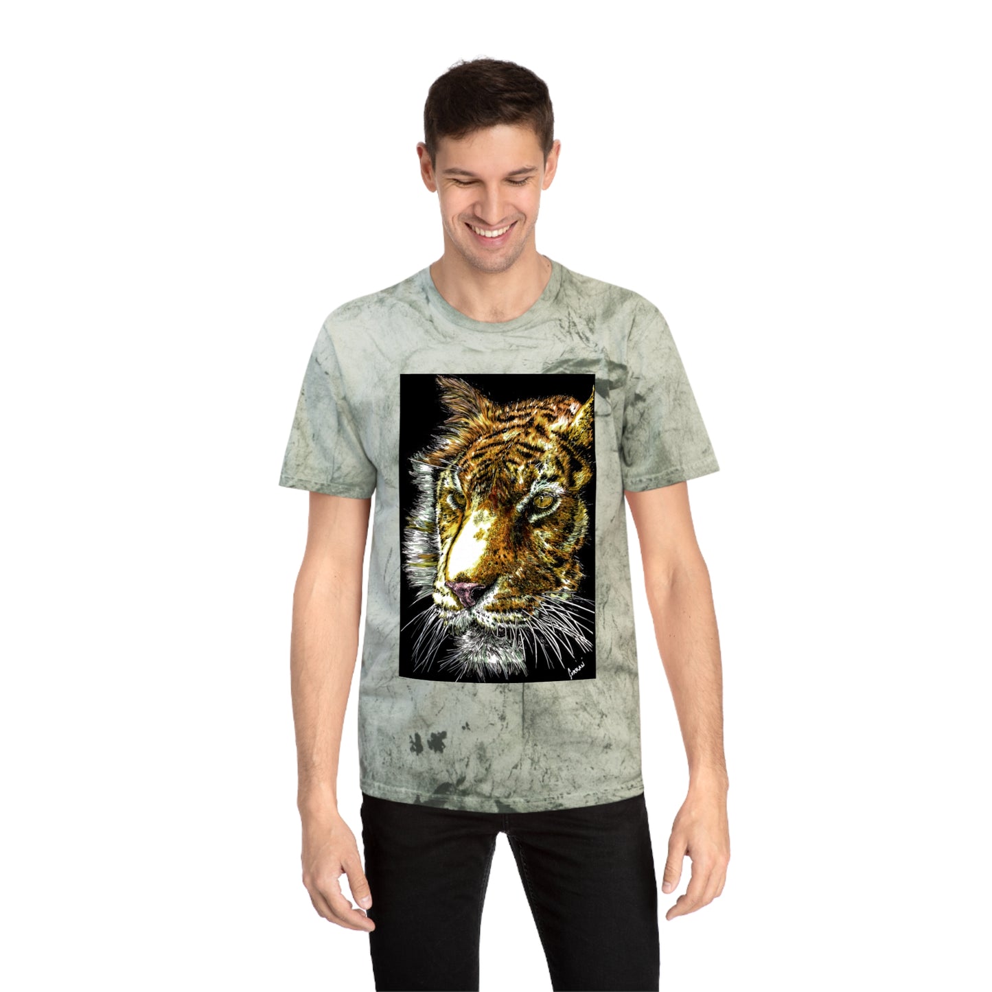 Unisex Color Blast Tiger T Shirt Bold Wildlife Art