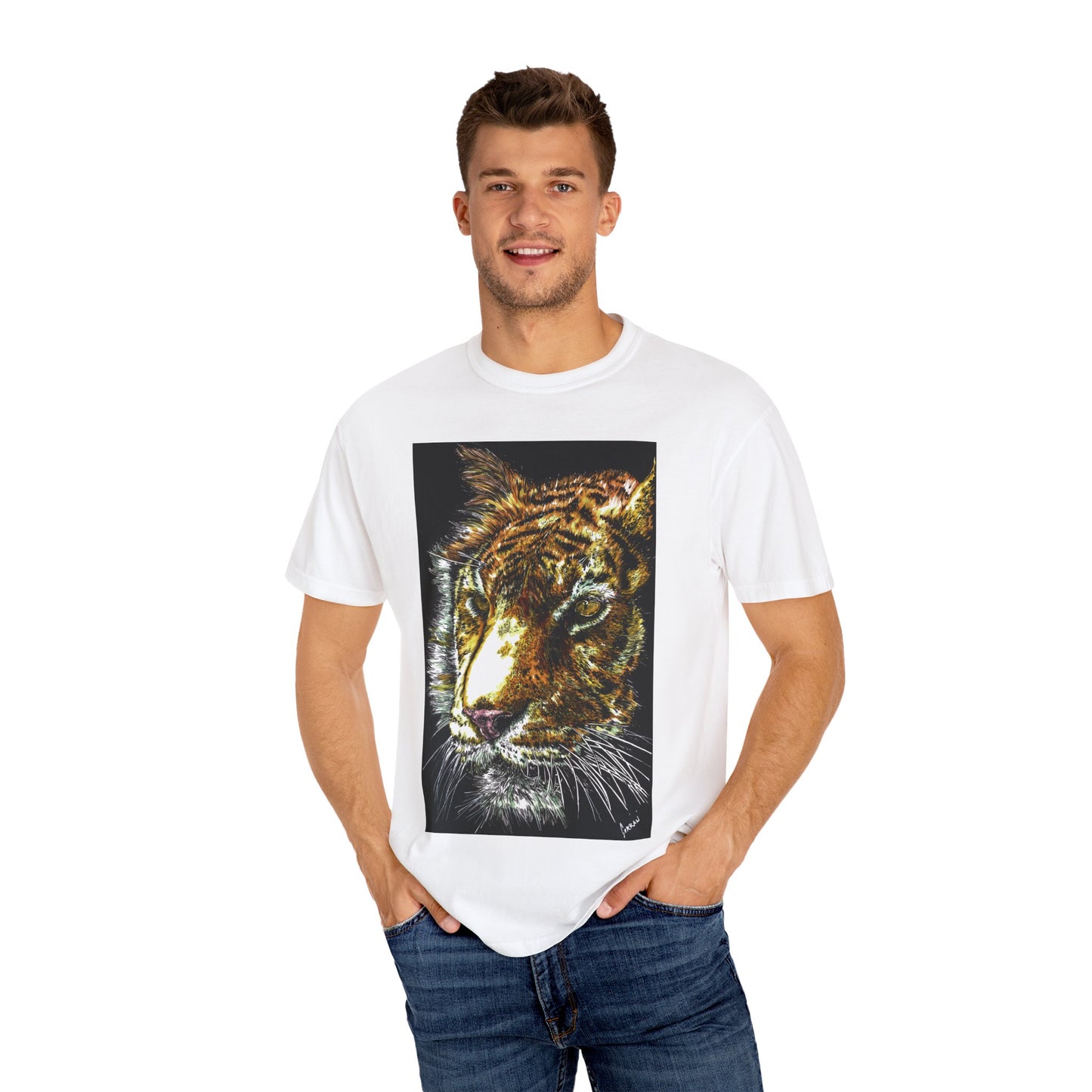 Unisex Tiger Art T-Shirt - Vibrant Animal Print - Nature Lover's Apparel