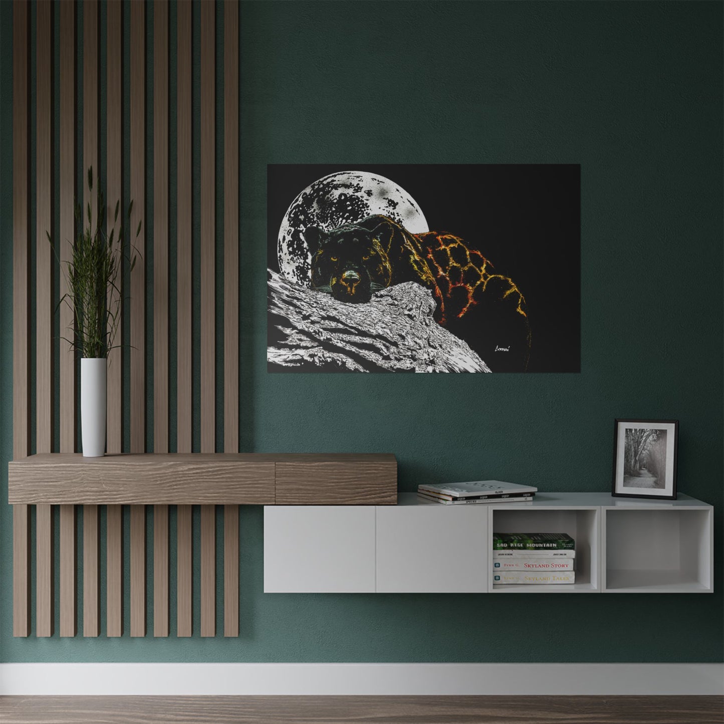 Majestic Bear Satin Poster - Night Moon Art Print (300gsm)