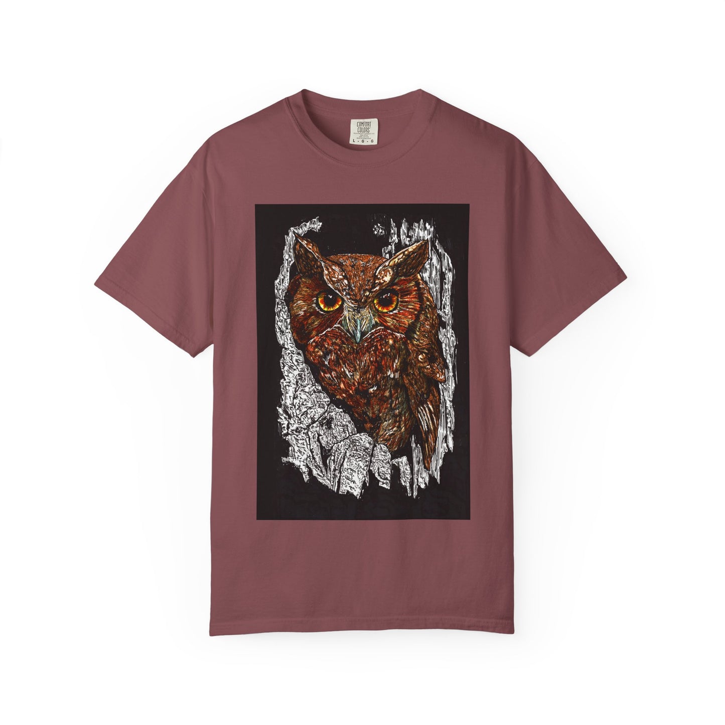 Artistic Owl Unisex Garment-Dyed T-Shirt