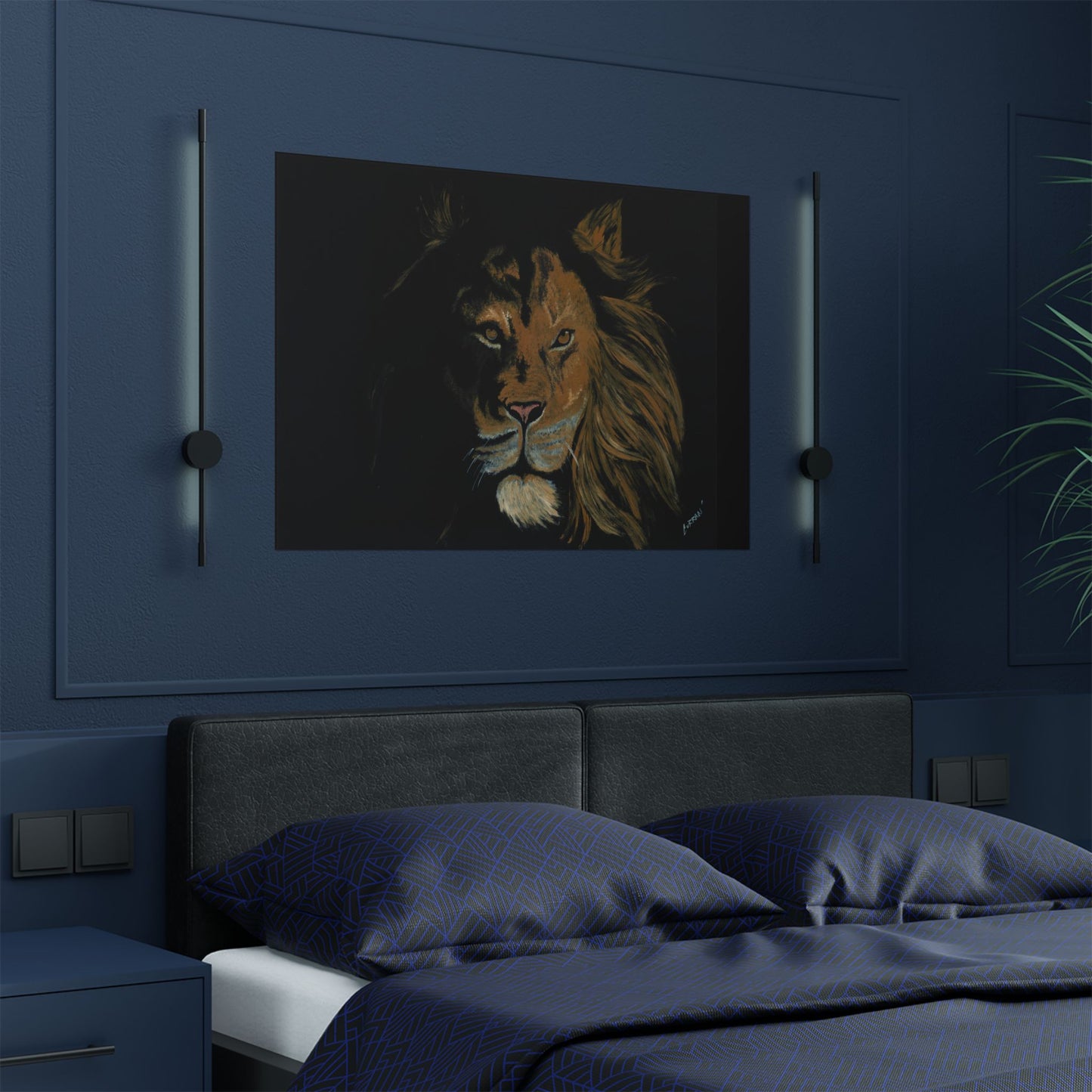 Majestic Lion Satin Poster - 300gsm Art Print for Home Decor