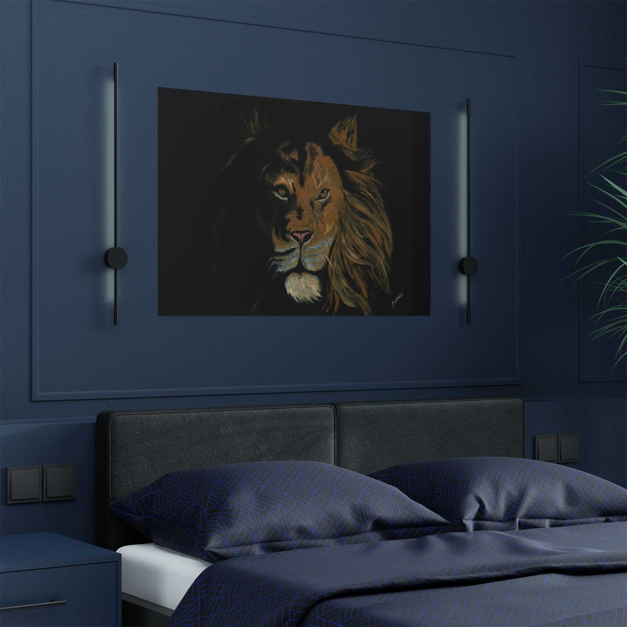 Majestic Lion Satin Poster - 300gsm Art Print for Home Decor