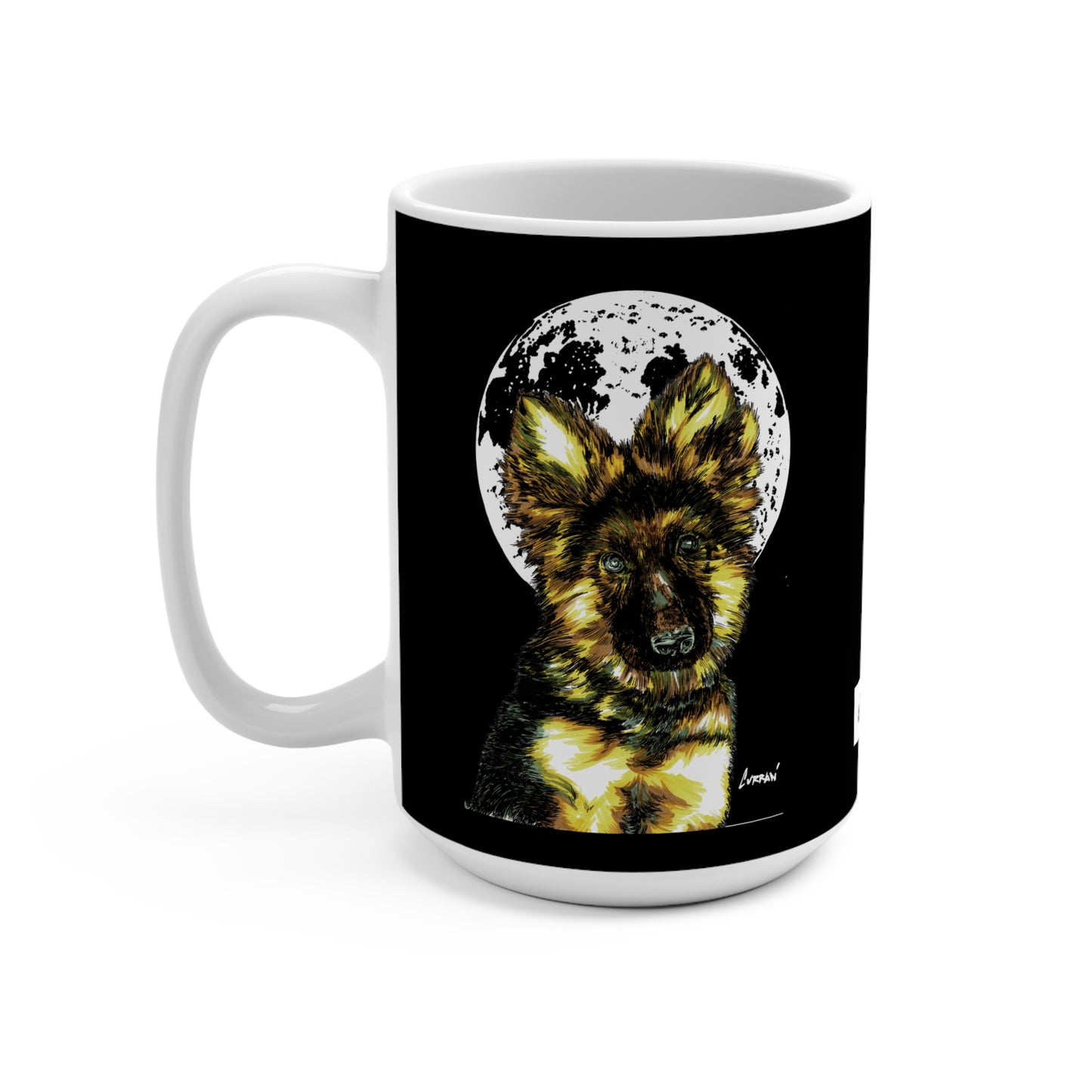 German Sheppard Puppy Mug - 15oz Ceramic Coffee Cup