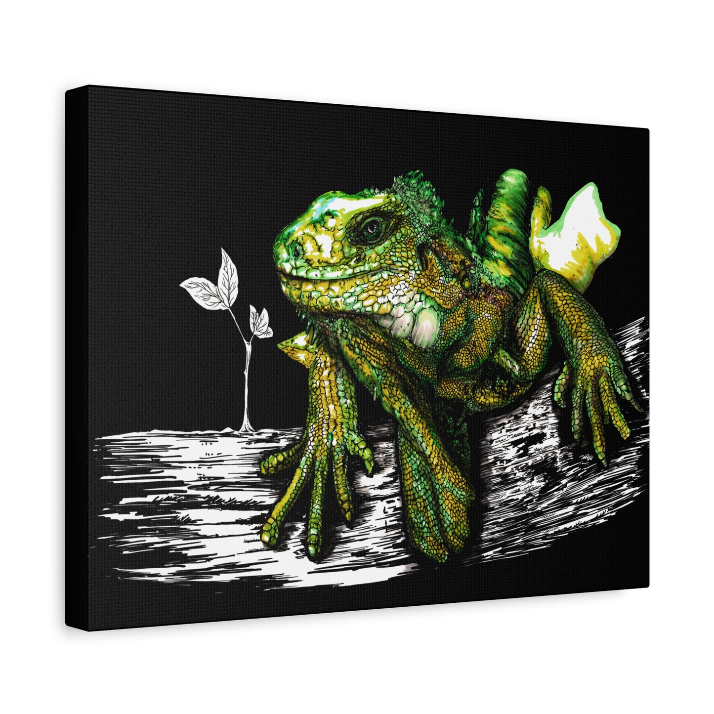 Iguana Print, Hand-Drawn Reptile Art, Lizard Wall Decor