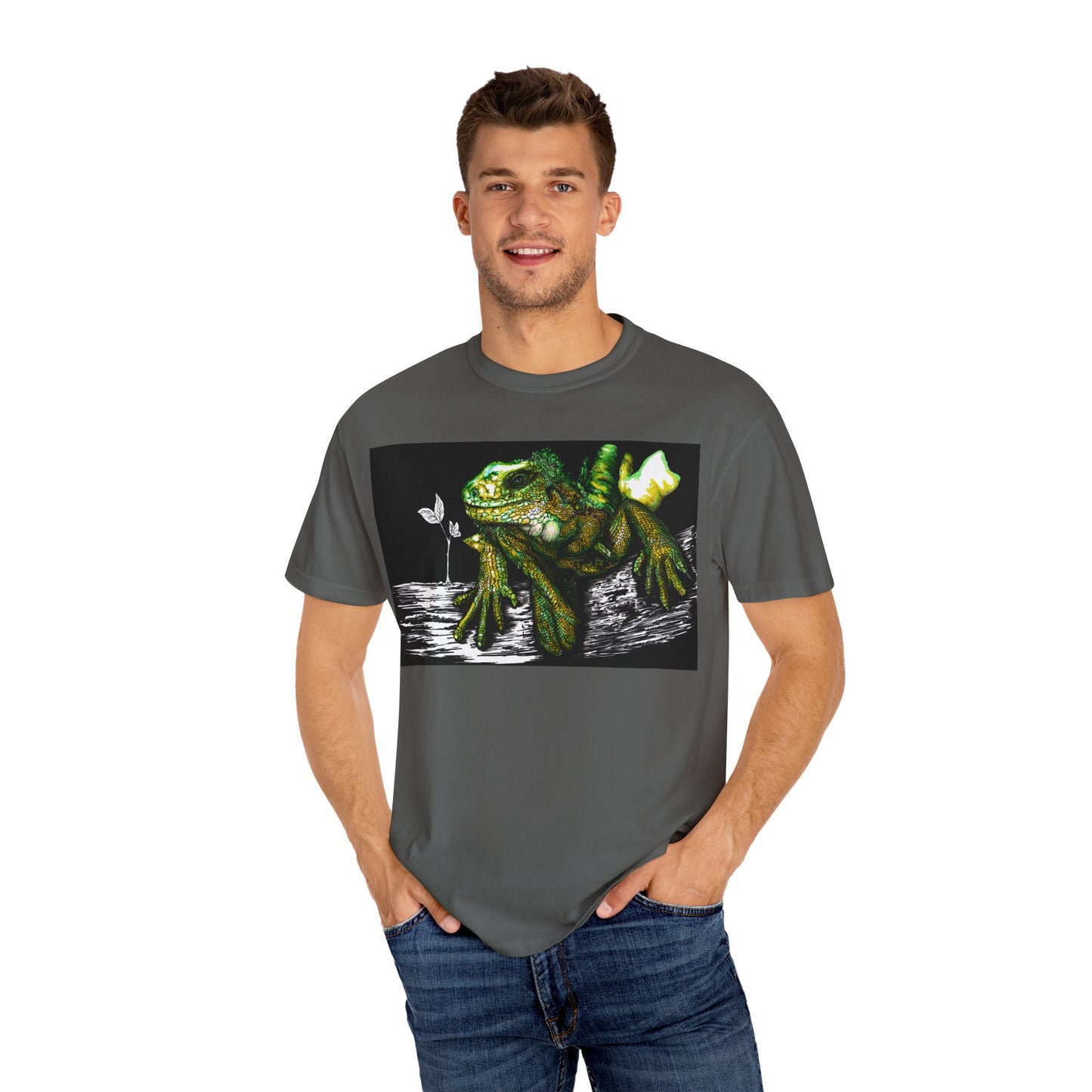 Iguana Unisex T-shirt - Hand Painted Art Design