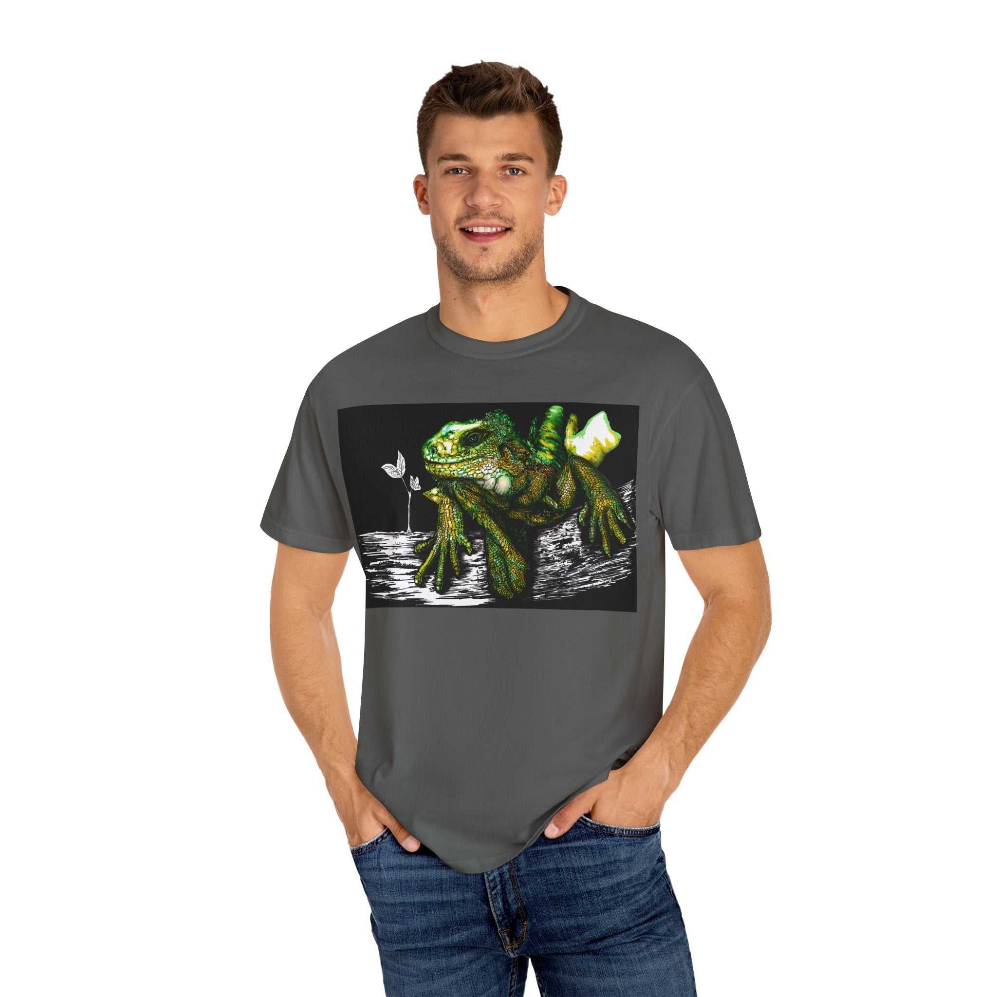 Iguana Unisex T-shirt - Hand Painted Art Design