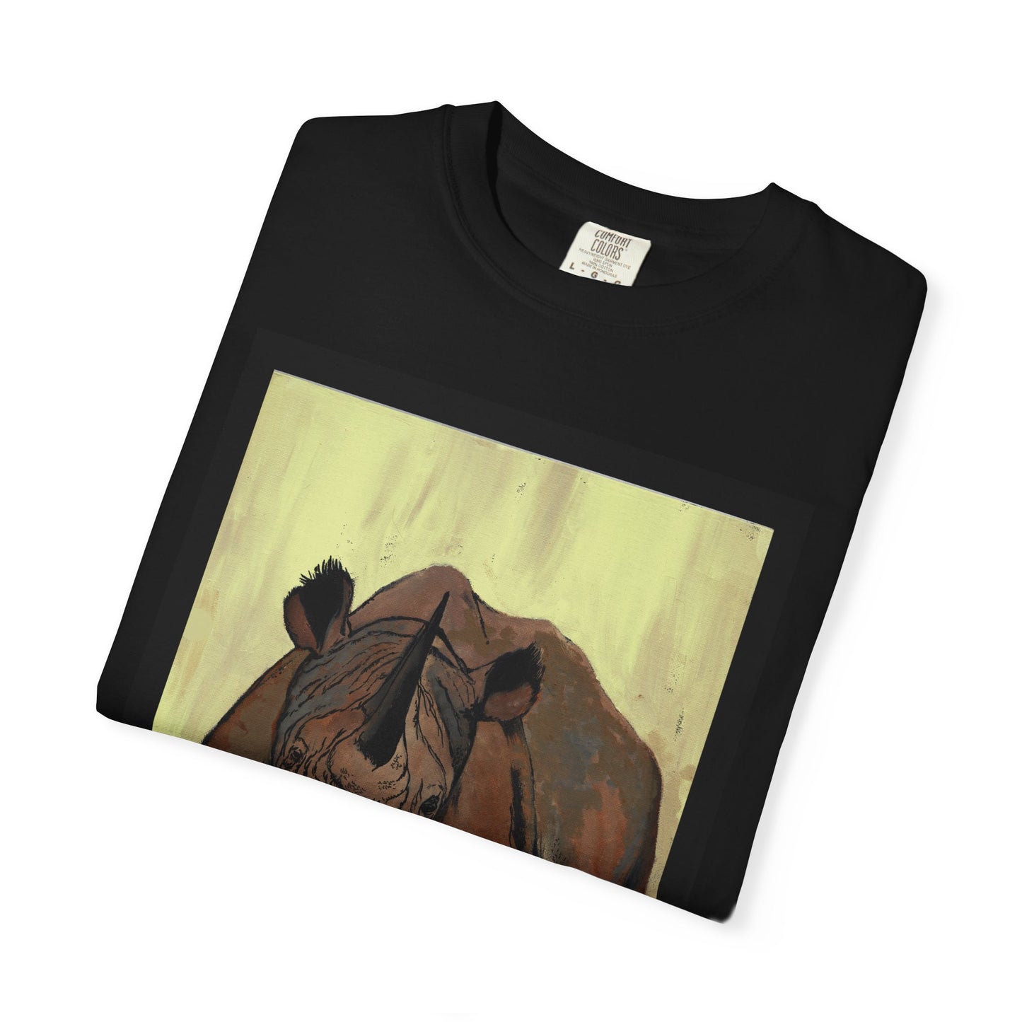 Wildlife Rhinos Unisex Garment-Dyed T-Shirt - Eco-Friendly Nature Art