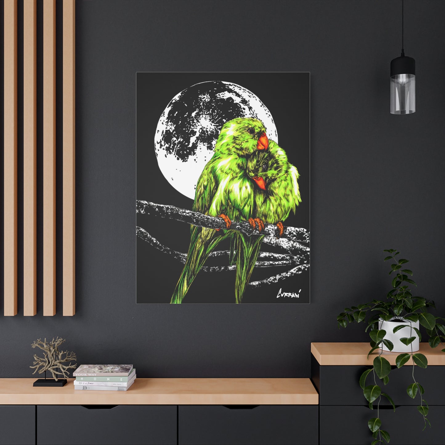 Lush Lovebirds Canvas Art Prints, Stretched Matte Wall Decor