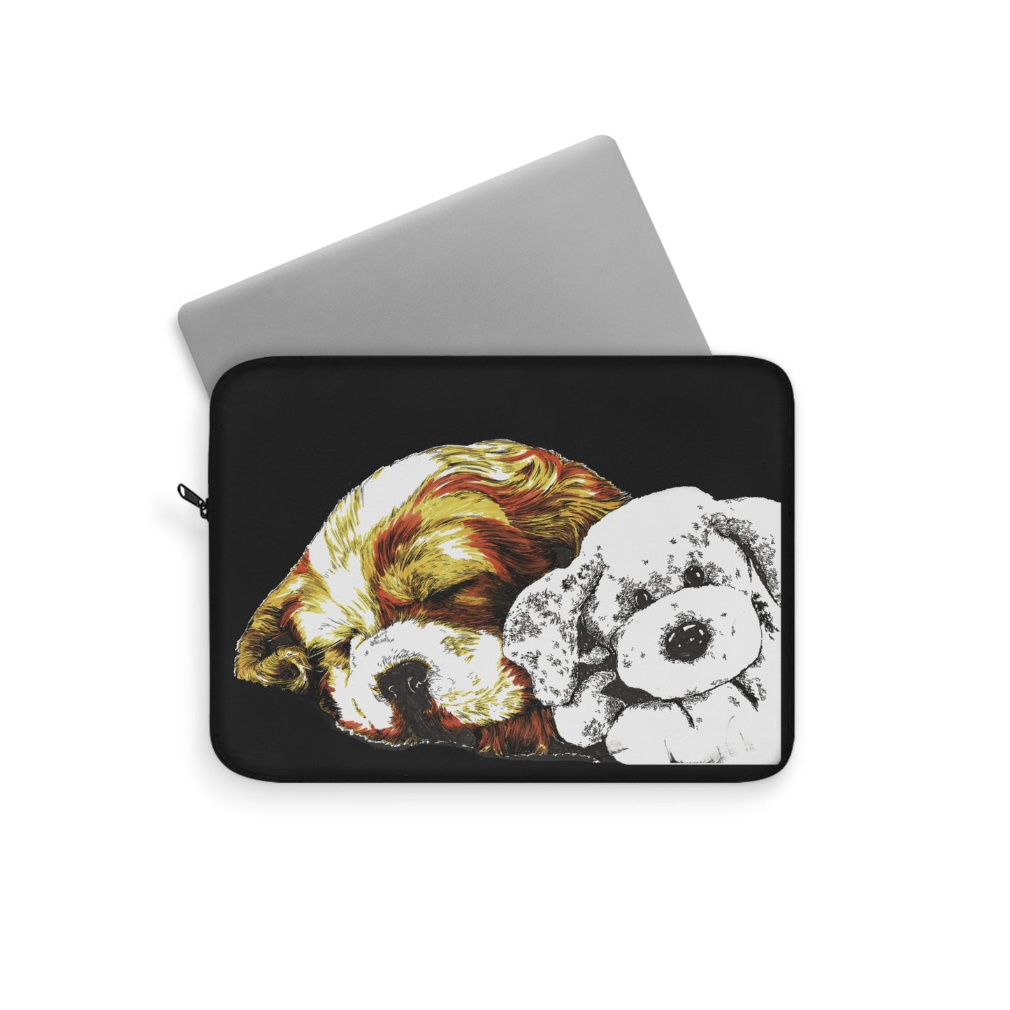 Cocker Spaniel & Plush Toy Laptop Sleeve – for Dog Lovers