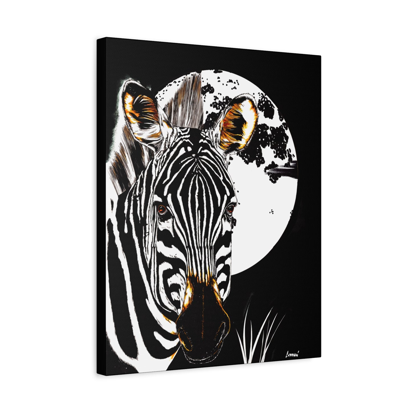 Zebra Wall Art, Zebra Print, Hand-Drawn Zebra, Wildlife Art, Safari Animal Decor, Nature Wall Art, Black and White Art, Animal Lover Gift Printed on Matte Canvas, Stretched, 1.25"