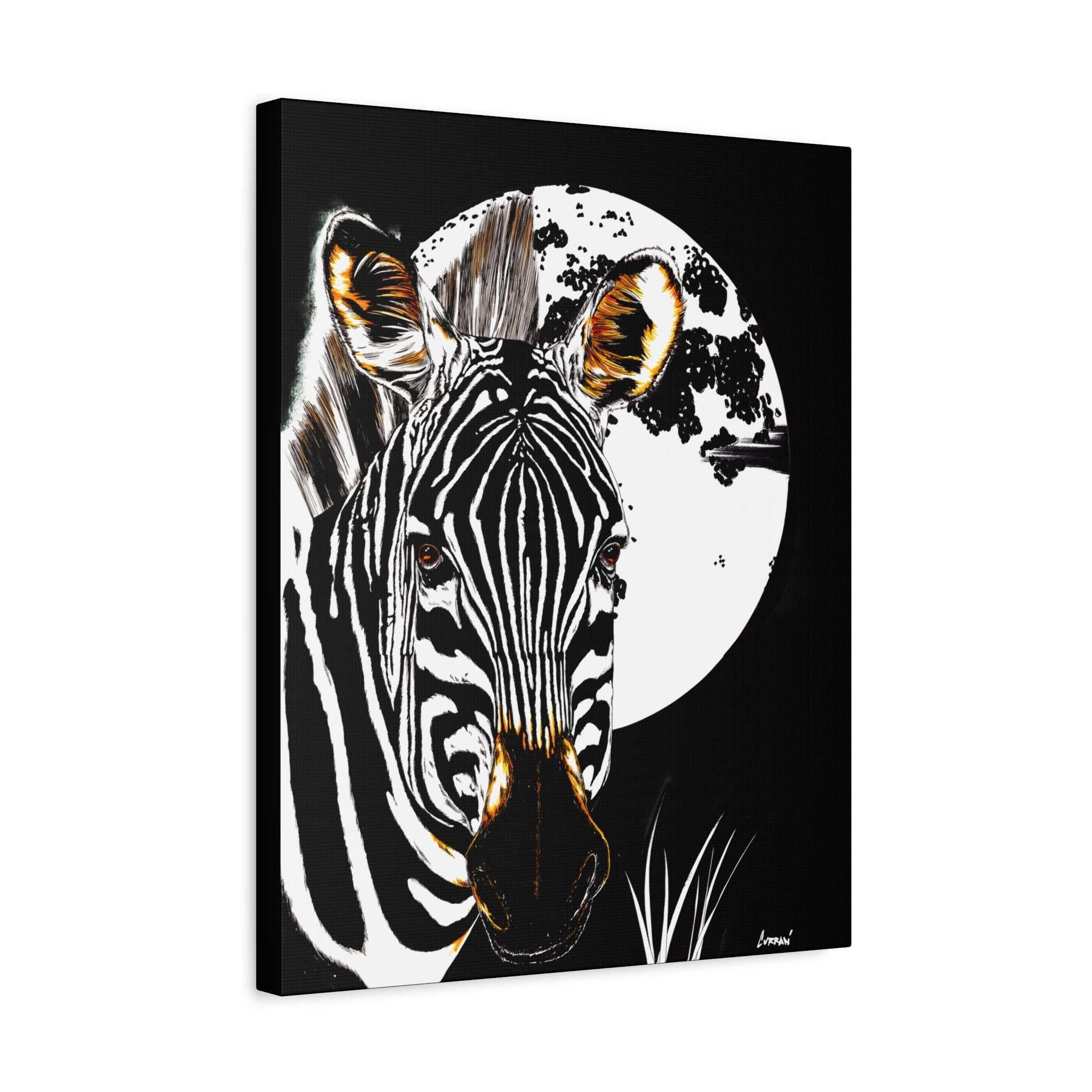 Zebra Wall Art, Zebra Print, Hand-Drawn Zebra, Wildlife Art, Safari Animal Decor, Nature Wall Art, Black and White Art, Animal Lover Gift Printed on Matte Canvas,