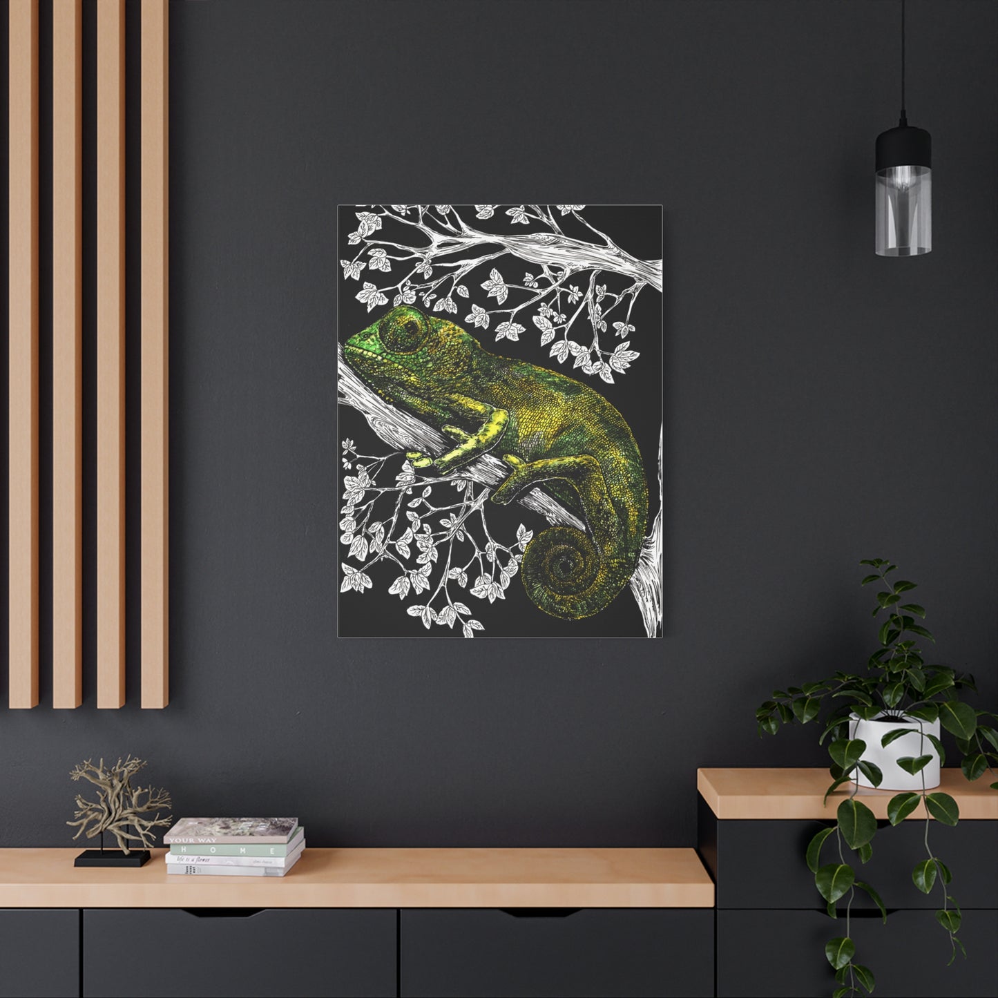 Chameleon in Tree Wall Art Print of the Original wall art
