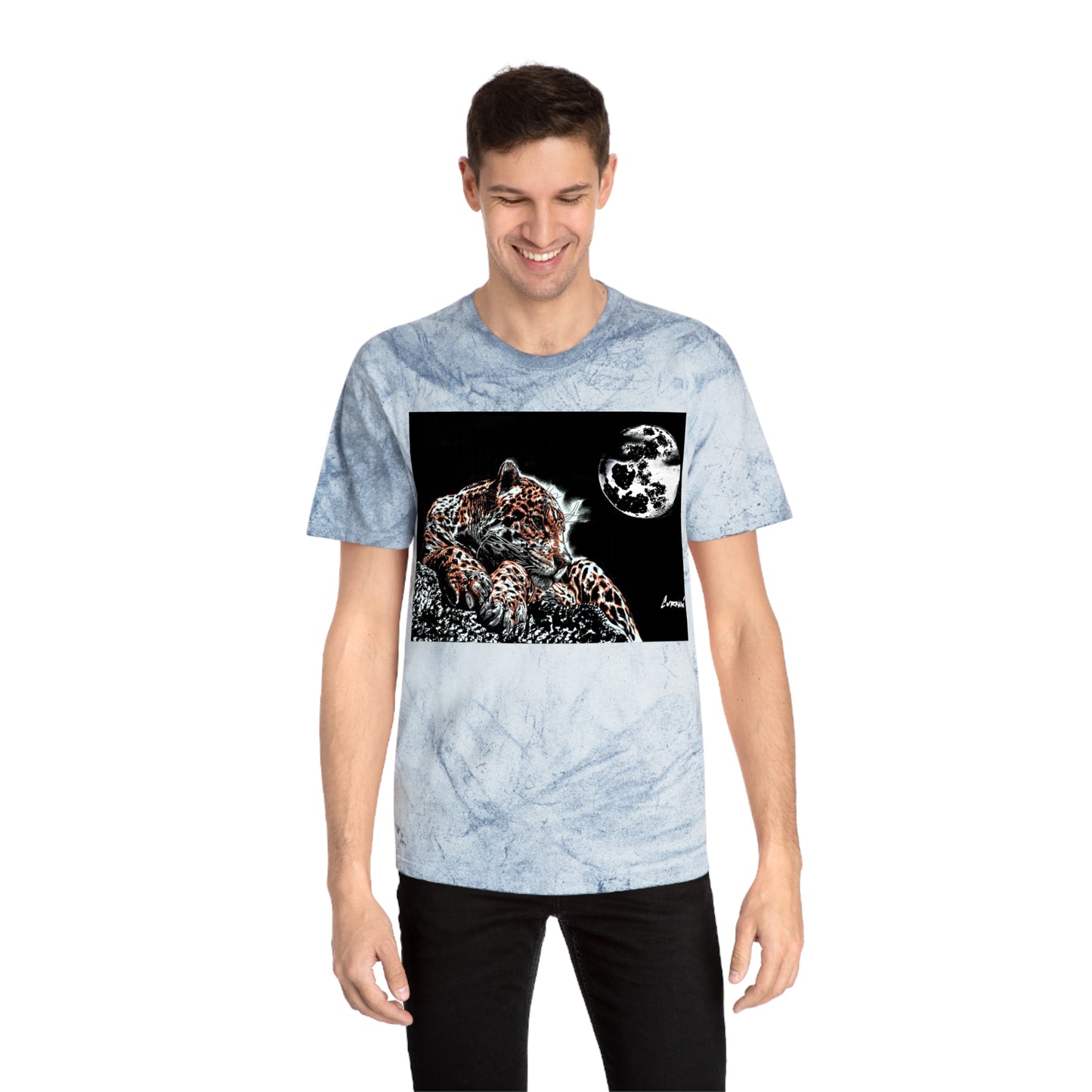 Leopard in the Moonlight T Shirt Original Hand Drawn Art