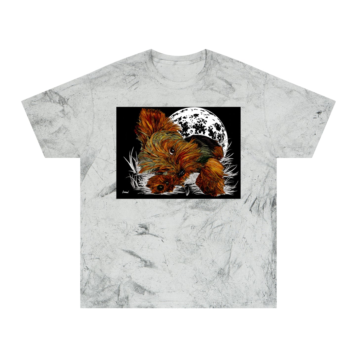 Colorful Puppy Moonlit Unisex T Shirt Perfect for Dog Lovers