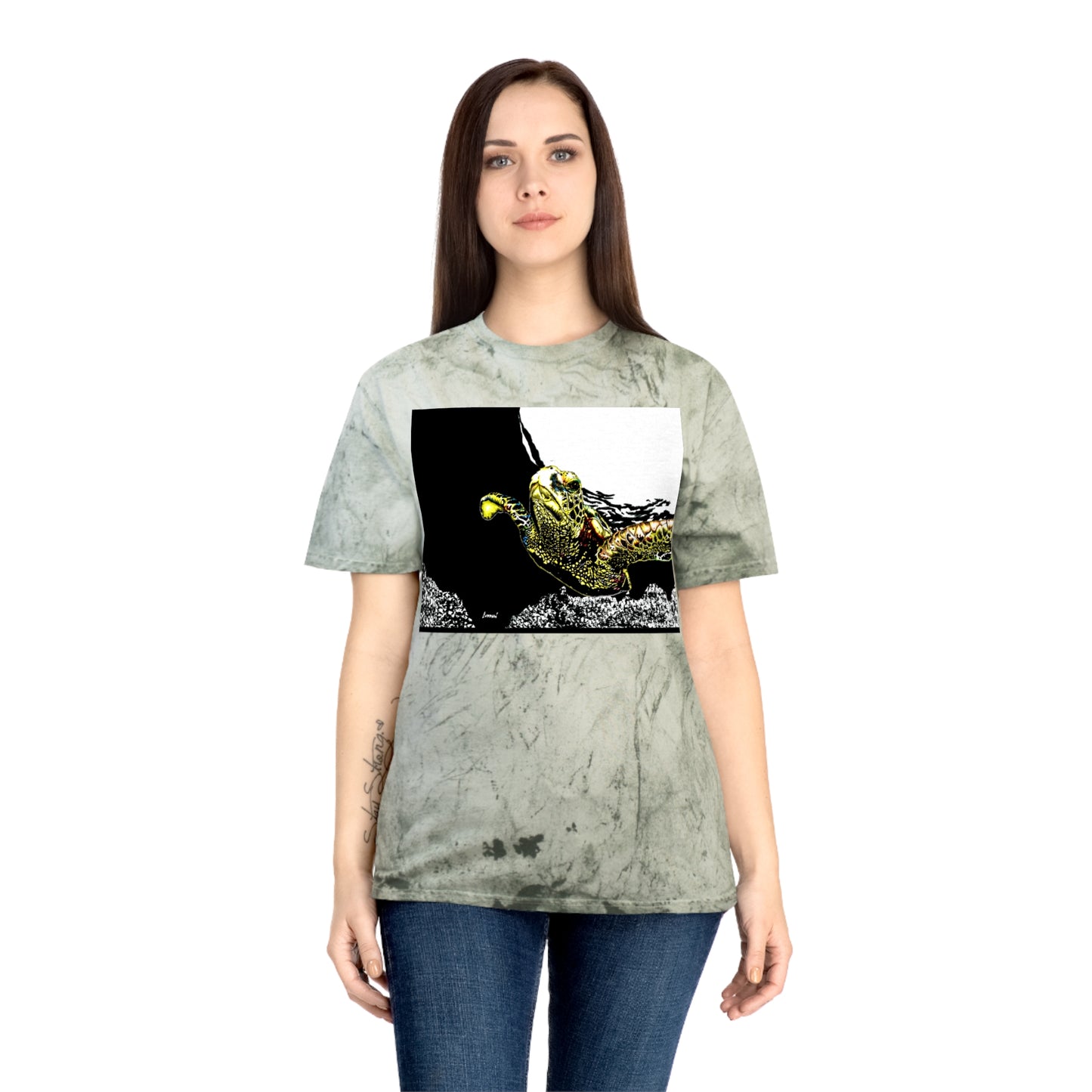 Ocean Vibes Unisex T Shirt with Hand Drawn Sea Turtle Art