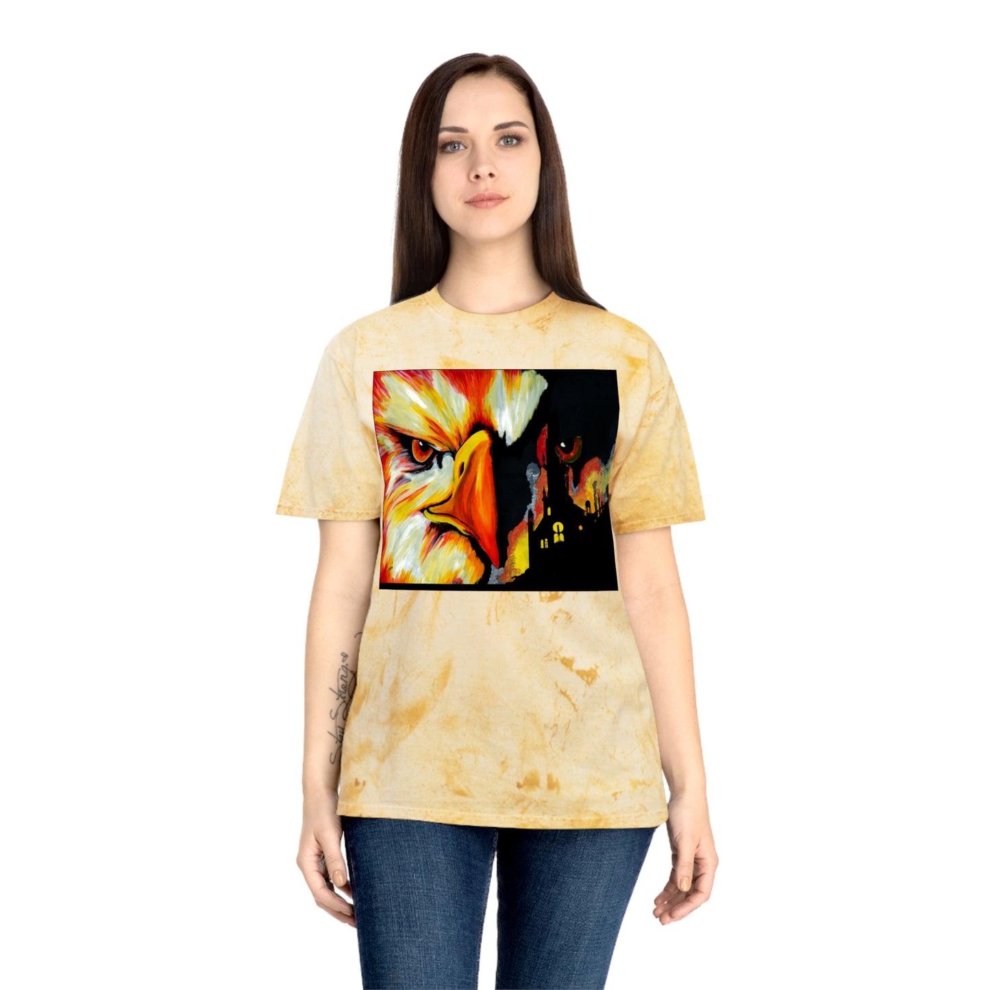 Phoenix Rising Color Blast T Shirt Original Hand Painted Art