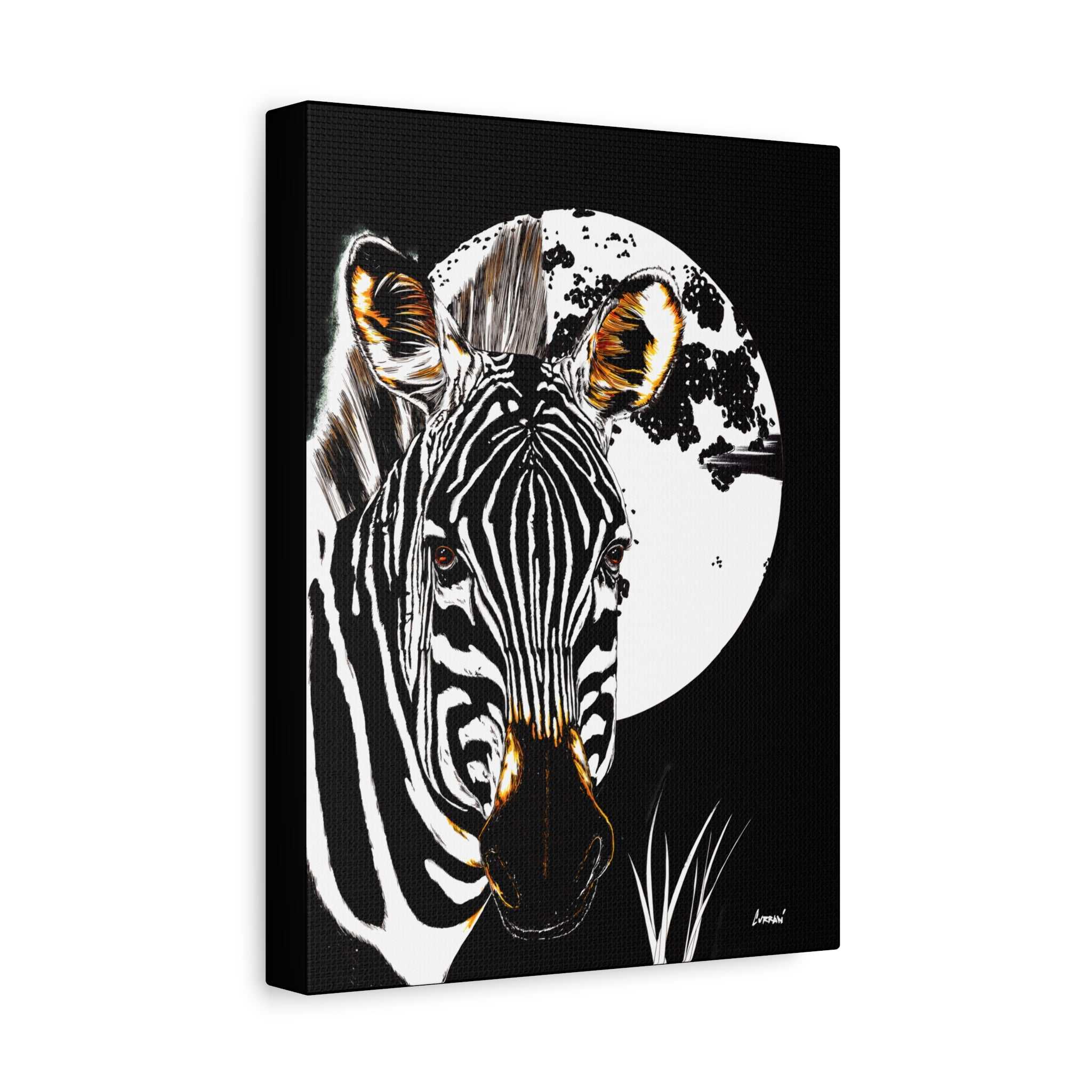 Zebra Wall Art, Zebra Print, Hand-Drawn Zebra, Wildlife Art, Safari Animal Decor, Nature Wall Art, Black and White Art, Animal Lover Gift Printed on Matte Canvas,