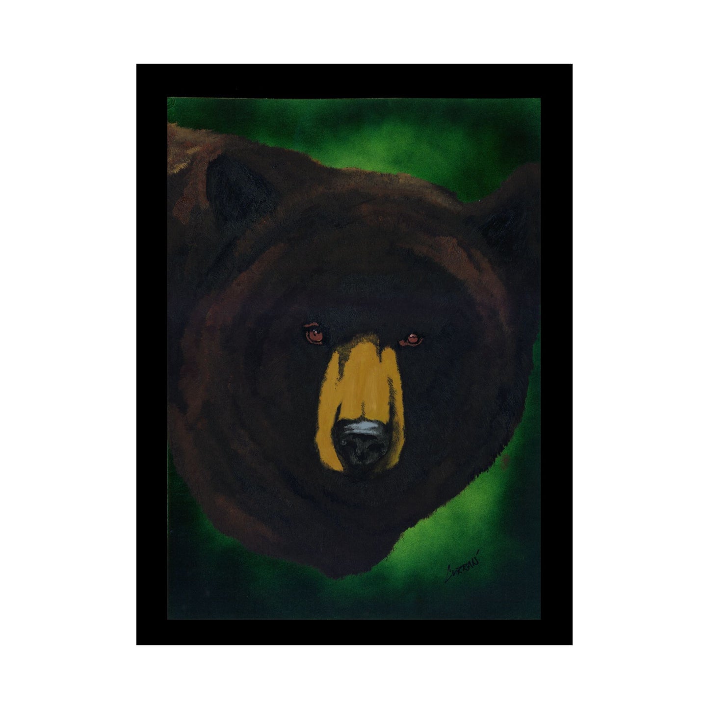 Brown Bear Nature-Inspired Satin Art Print for Animal Lovers