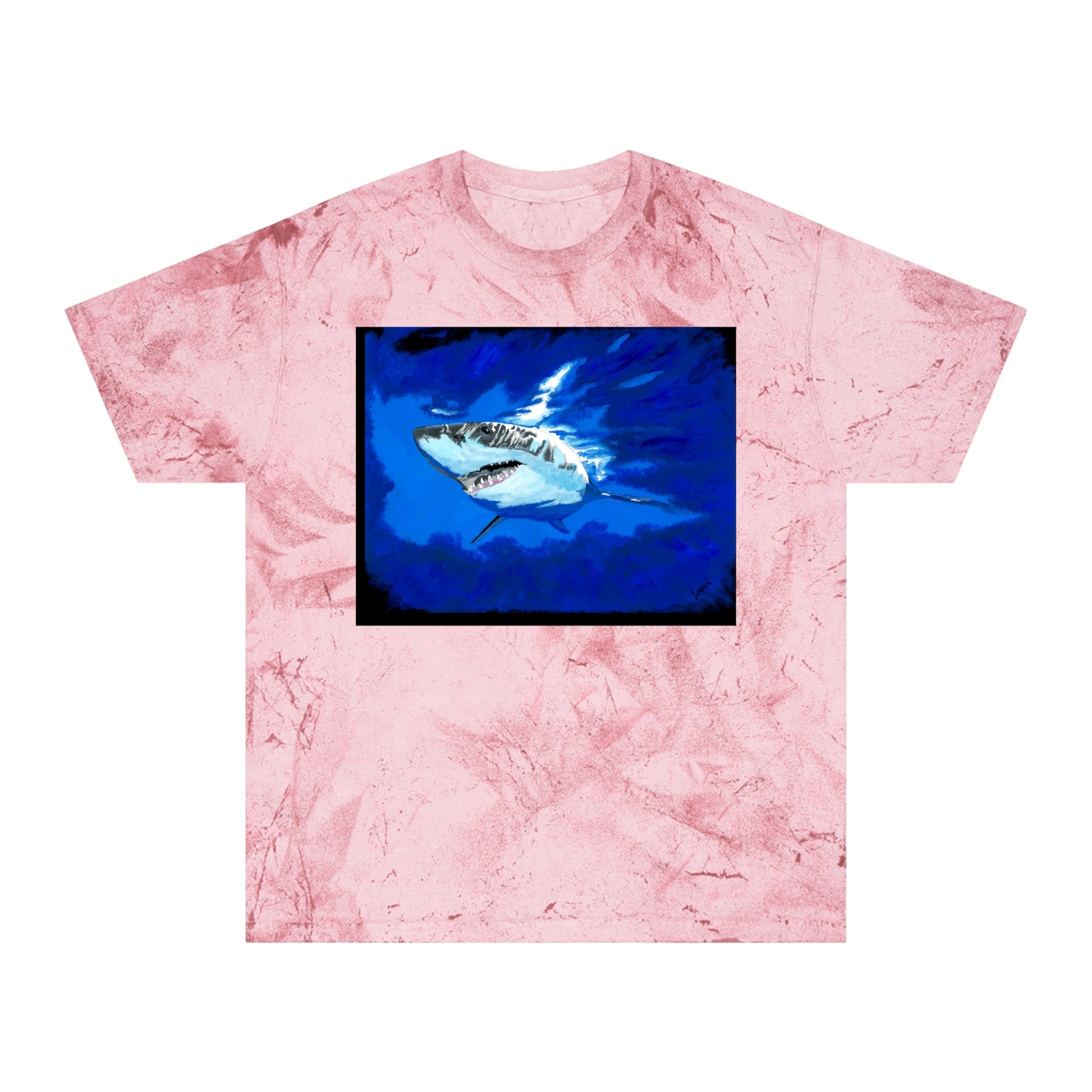 Great White Shark T Shirt Original Hand Painted Art