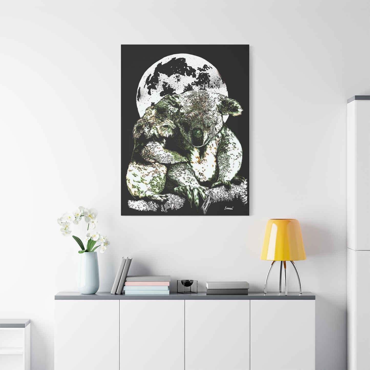 Koala Wall Art, Koala Print, Hand-Drawn Koalas, Wildlife Art, Cute Animal Art, Nature Wall Decor, Koala Lovers Gift. Printed on Matte Canvas, Stretched, 1.25"
