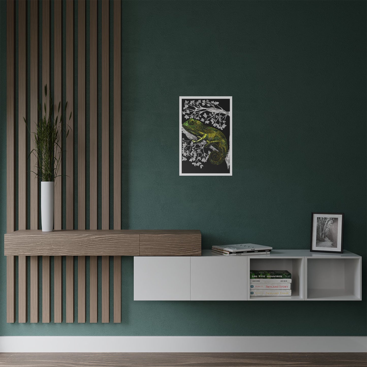 Vibrant Chameleon Satin Poster - 300gsm Wall Art for Nature Lovers