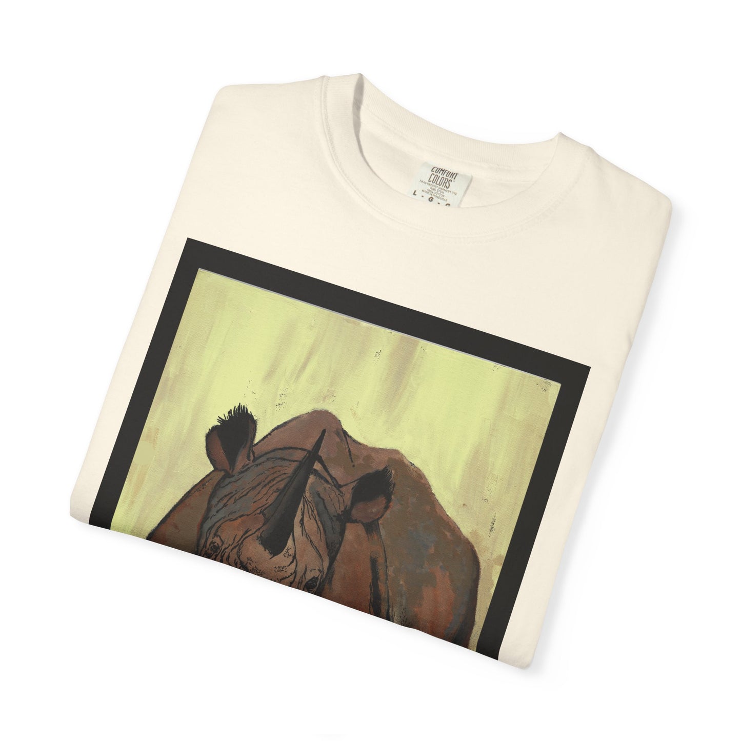 Wildlife Rhinos Unisex Garment-Dyed T-Shirt - Eco-Friendly Nature Art