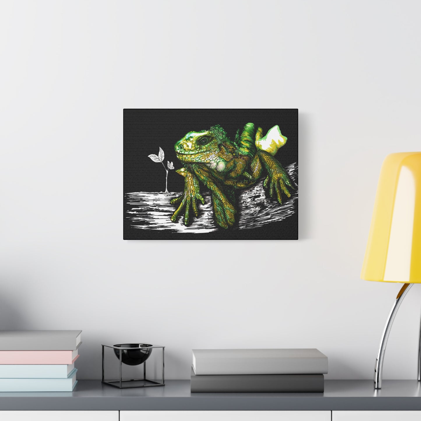 Iguana Print, Hand-Drawn Reptile Art, Lizard Wall Decor