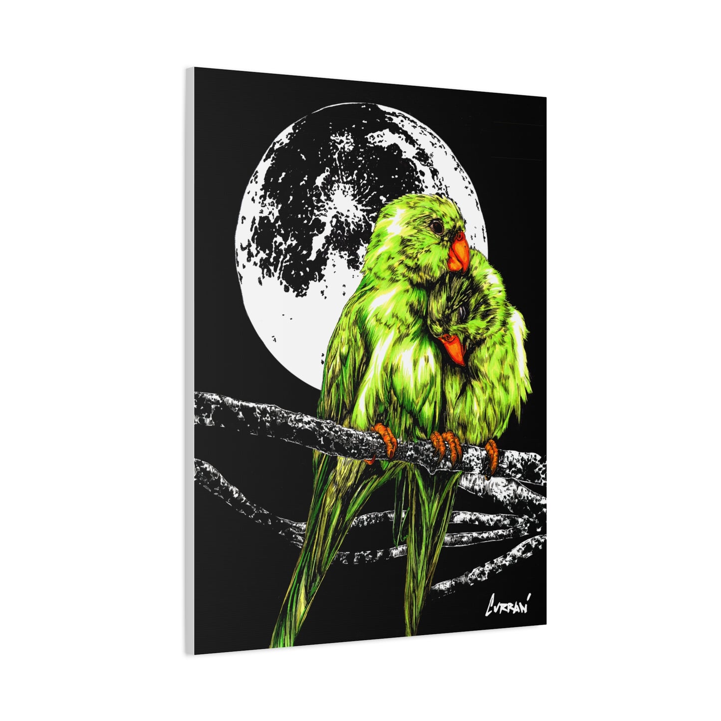 Lush Lovebirds Canvas Art Prints, Stretched Matte Wall Decor