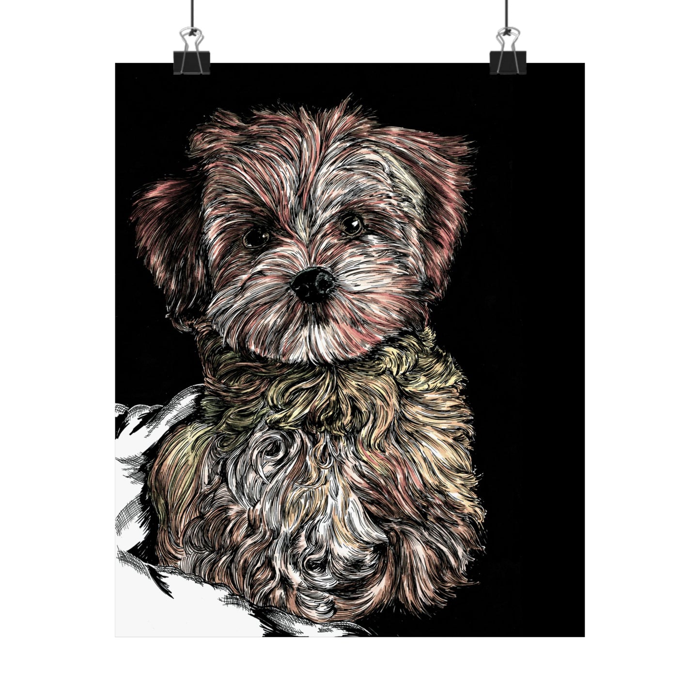 Custom Dog Portrait Satin Poster | 300gsm Pet Art Print