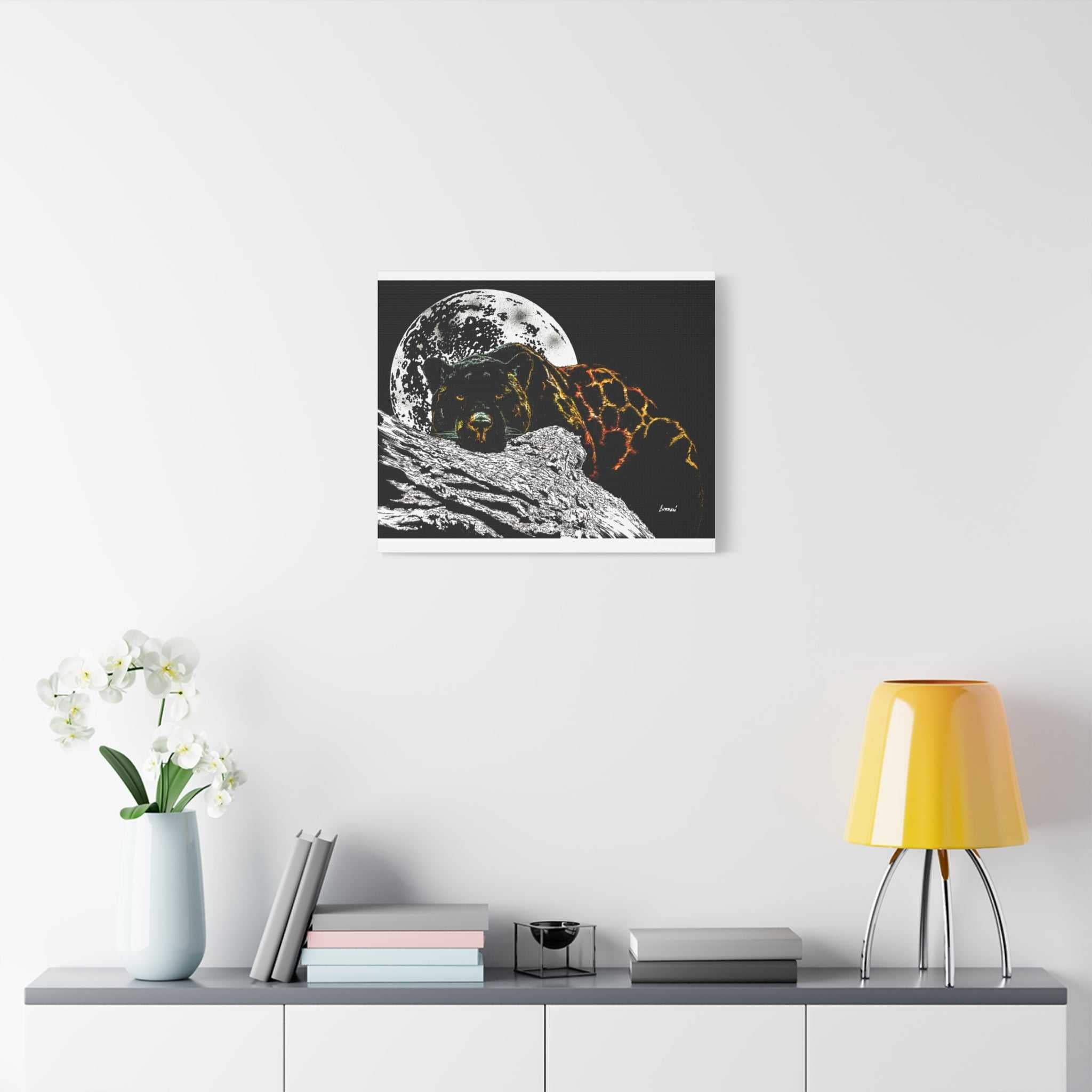 Panther in the Moonlight Print of my Original hand drawn art