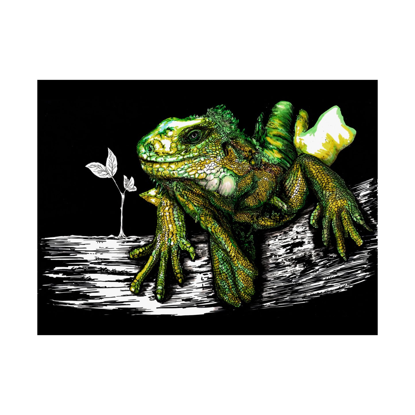Vibrant Lizard Satin Poster - Stunning 300gsm Wall Art for Nature Lovers