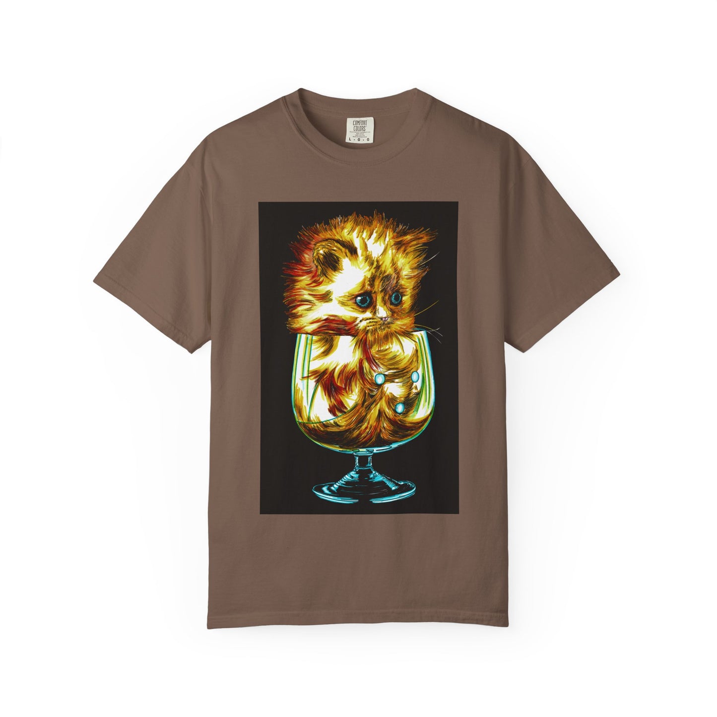 Kitten in a Glass Unisex T-shirt - Hand Drawn Art