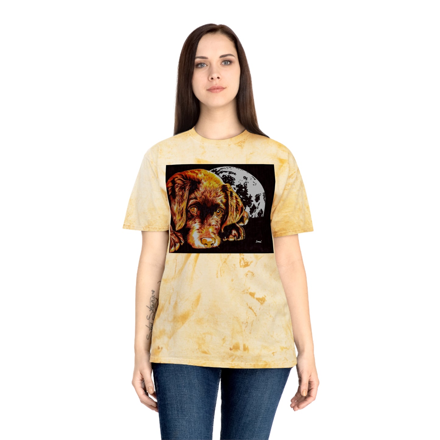 Chocolate Lab Puppy Color Blast T-Shirt - Unisex Artistic Pet Tee
