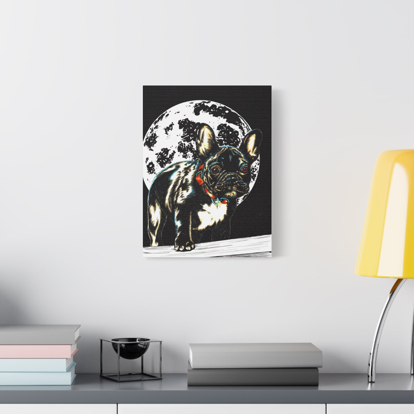 French Bulldog Moonlight Canvas Wall Art Print