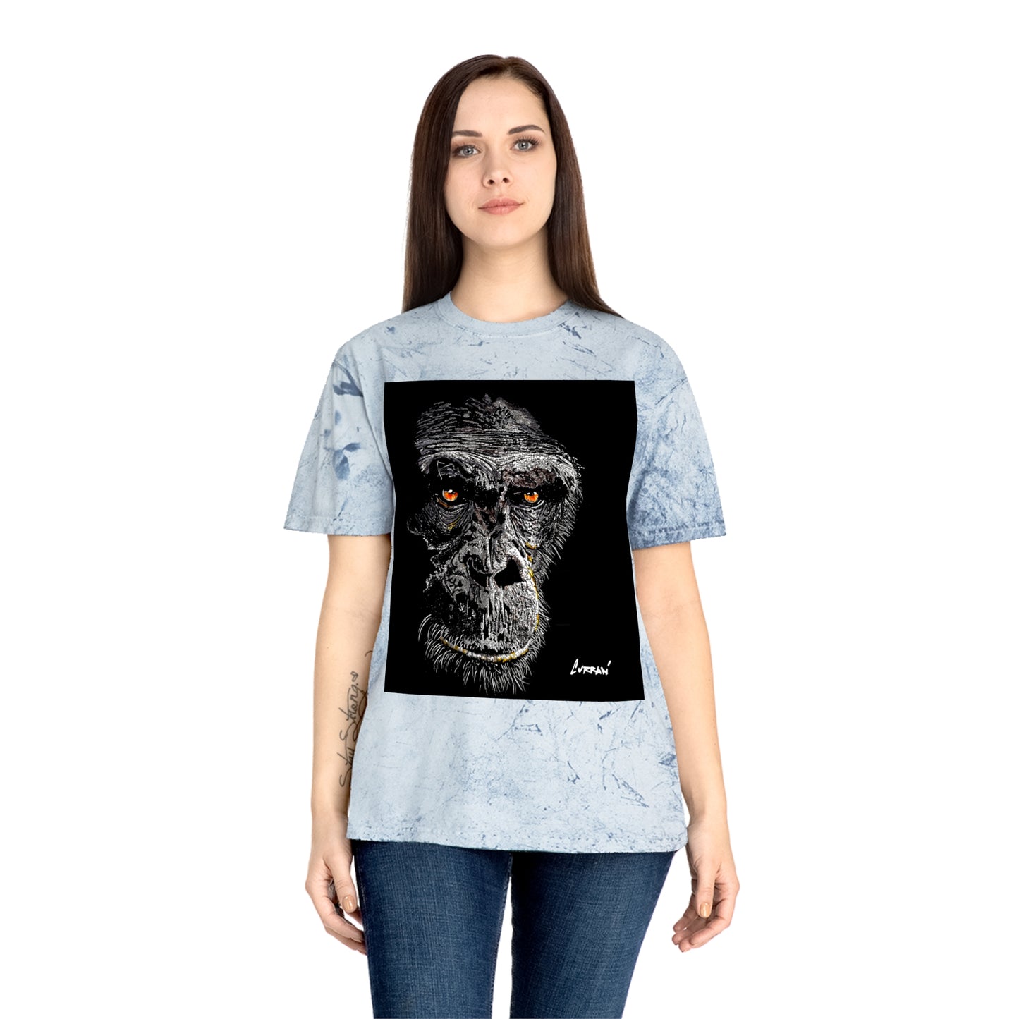 Gorilla Face Color Blast T Shirt Original Hand Drawn Art