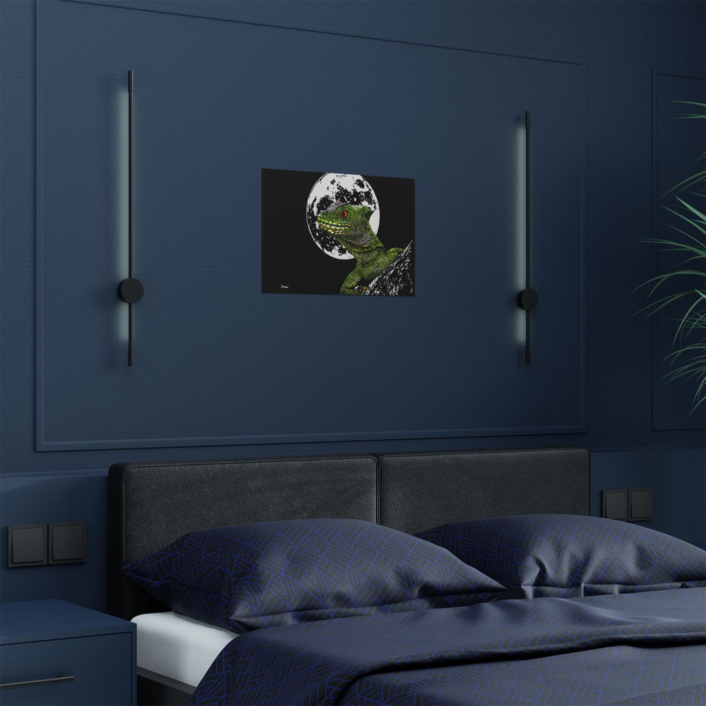 Lizard Moon Satin Poster | 300gsm Art Print for Home Décor