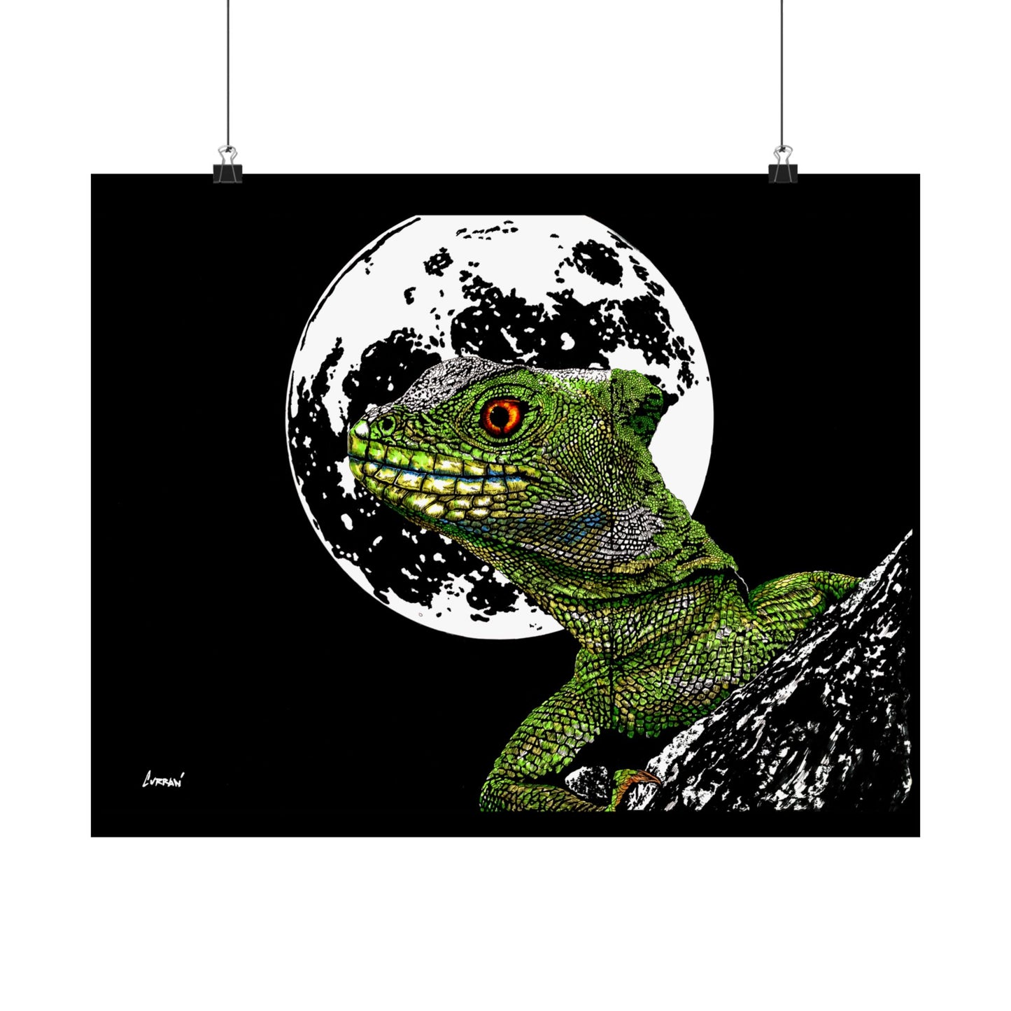 Lizard Moon Satin Poster | 300gsm Art Print for Home Décor